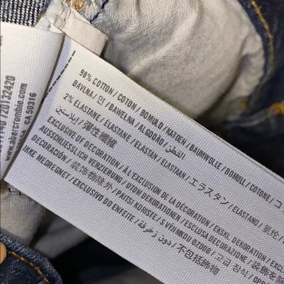 Abercrombie & Fitch Blue Jean Shorts High-Waisted Rolled Hem Size 0 - Picture 5 of 9